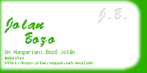 jolan bozo business card