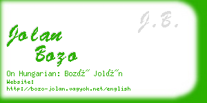 jolan bozo business card